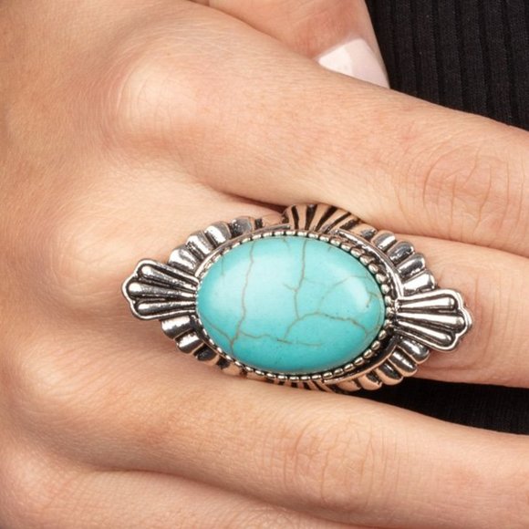 Passion of Essence Jewelry - Turquoise Blue Oval Stone  Ring